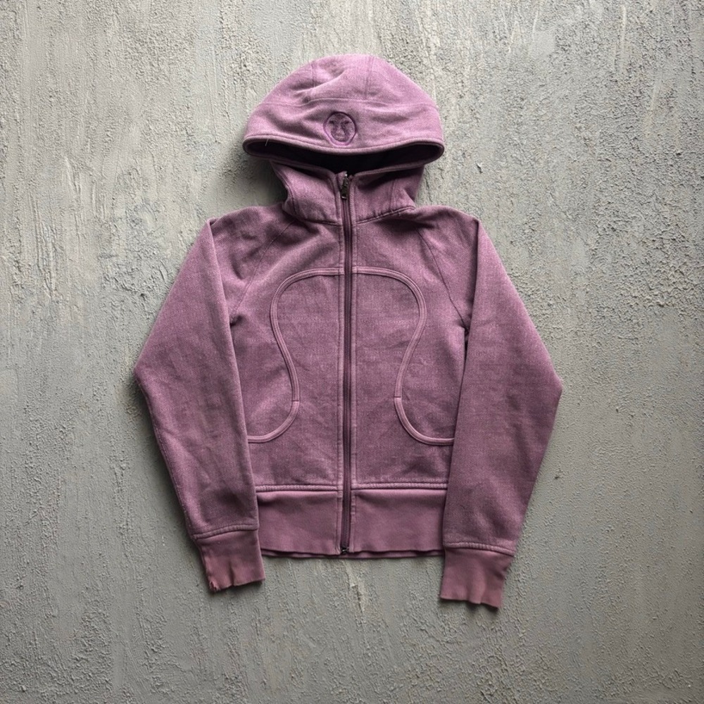 Lululemon Herringbone Scuba Full Zip Hoodie Women Small Purple